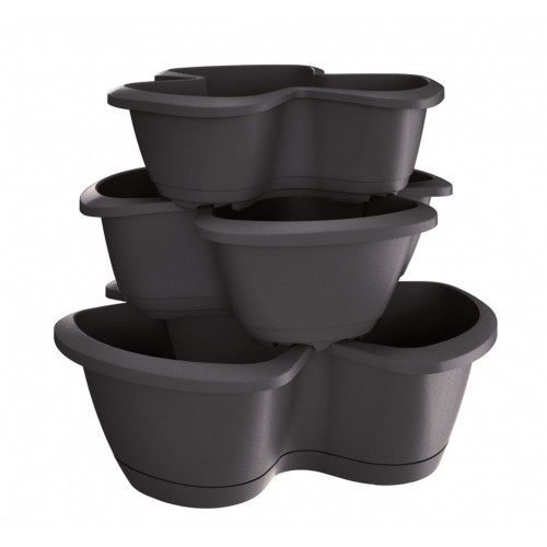 Prosperplast RESPANA TRIO Kvetináč na bylinky 47 cm, antracit DRET123S