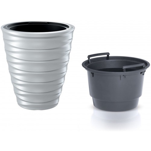 Prosperplast FREZE Kvetináč nízky s vkladom 29,9cm, biela DBFE300