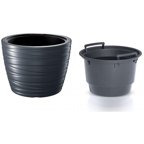 Prosperplast MAZE Kvetináč nízky s vkladom 37,5cm, antracit DLMZ400