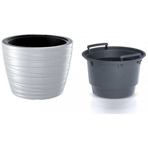 Prosperplast MAZE Kvetináč nízky s vkladom 37,5cm, biela DLMZ400