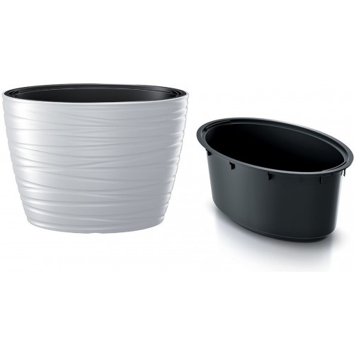 Prosperplast MAZE Kvetináč oválny s vkladom 58,5cm, biela DBMZE600