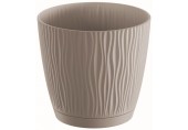 PROSPERPLAST SANDY P Kvetináč s miskou 18,8 cm, mocca DSY190P