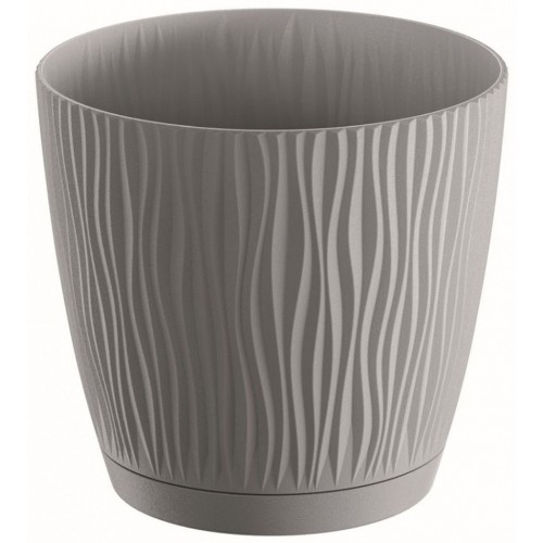 PROSPERPLAST SANDY P Kvetináč s miskou 14,9 cm, šedý kameň DSY150P PROSPERPLAST SANDY P Kvetináč s miskou 14,9 cm, šedý kameň DSY150P