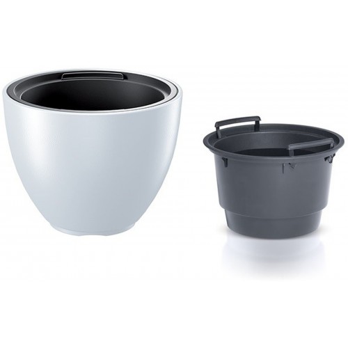 Prosperplast HEOS Kvetináč s vkladom 29,8cm, biela DBHEM300