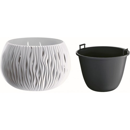 Prosperplast SANDY Bowl kvetináč 24cm, 2,3l, biela DSK240