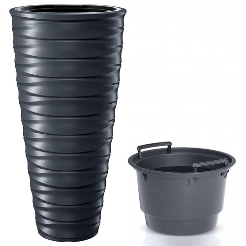 Prosperplast FREZE Kvetináč vysoký s vkladom 38,3cm, antracit DHFE400