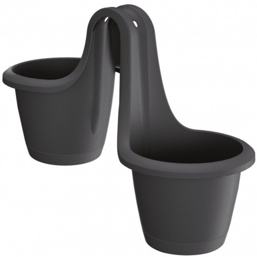 Prosperplast RESPANA TWINS Závesný kvetináč duo 46,3 cm, antracit DRED200