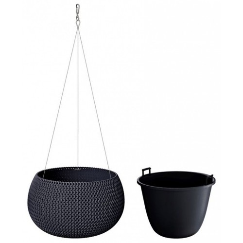 Prosperplast SPLOFY Bowl WS závesný kvetináč 37cm, 9l, antracit DKSP370WS