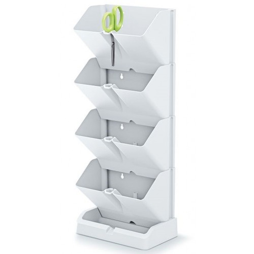 Prosperplast MINI CASCADE Kvetináče na bylinky 19,5x11,4x47,5cm, biela IO1W200