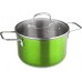 LAMART JOLI Nerezový hrniec LTSS2413G, 240 mm, 6,1 l, sklenená pokrievka, zelený, 42000349