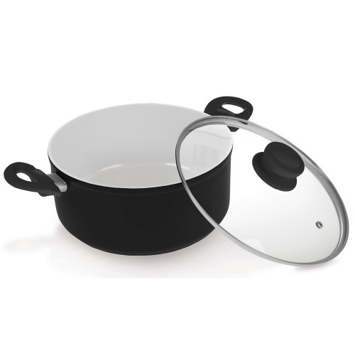 LAMART Keramický hrniec K2411BW, 240 mm, čierny, 40026528 LAMART Keramický hrniec K2411BW, 240 mm, čierny, 40026528
