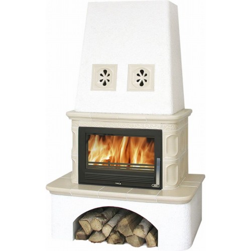 ABX Laponie TV výmenník 7 kW, Kachľové pece na drevo s plech. vložkou, piesková