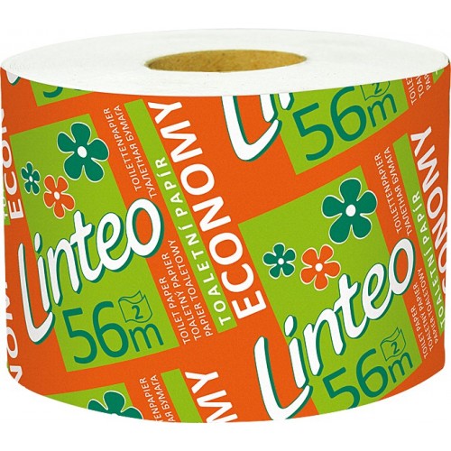 LINTEO ECONOMY Toaletný papier solorolička 56m, biely, 2-vrstvový 20632