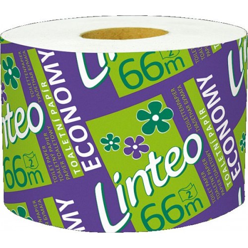 LINTEO ECONOMY Toaletný papier solorolička 66m, bielený, 2-vrstvový 20633