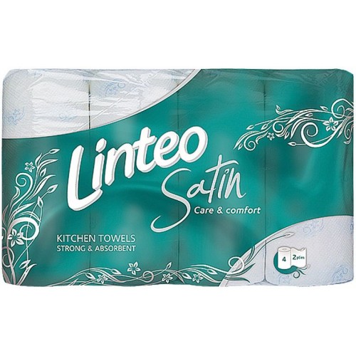 LINTEO SATIN Kuchynské utierky 4 role, biele, 2-vrstvové 60044 LINTEO SATIN Kuchynské utierky 4 role, biele, 2-vrstvové 60044
