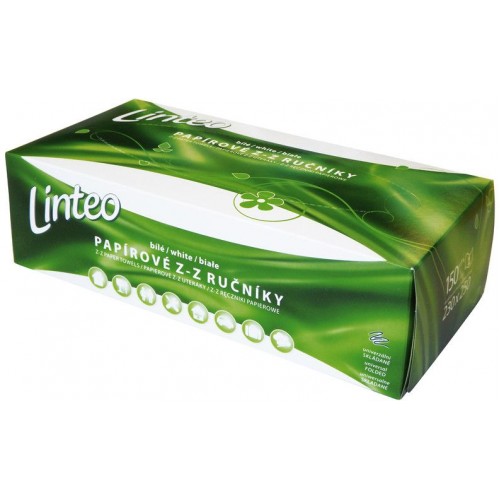 LINTEO Papierové uteráky BOX 150ks, biele, 1-vrstvové a6 LINTEO Papierové uteráky BOX 150ks, biele, 1-vrstvové a6