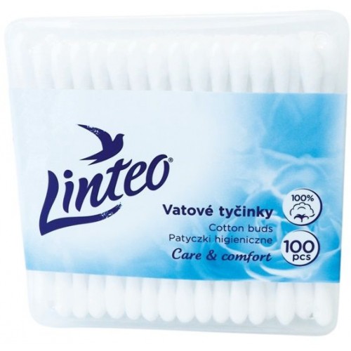 LINTEO Vatové tyčinky 100ks v boxe 1031/1 LINTEO Vatové tyčinky 100ks v boxe 1031/1