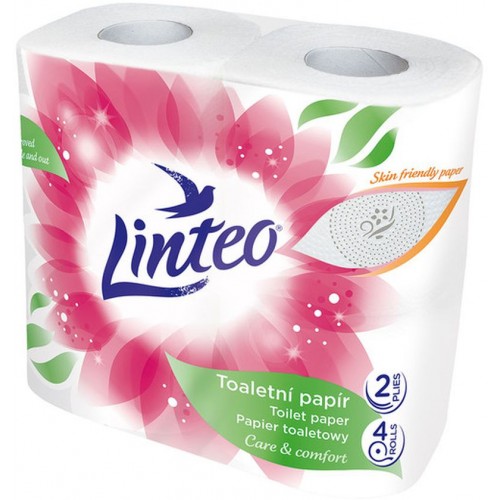 LINTEO Toaletný papier 4 rolky, biely, 2-vrstvový 20677 LINTEO Toaletný papier 4 rolky, biely, 2-vrstvový 20677