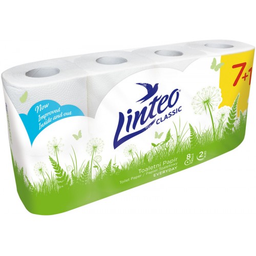 LINTEO Toaletný papier 8 rolí, biely, 2-vrstvový 20710 LINTEO Toaletný papier 8 rolí, biely, 2-vrstvový 20710