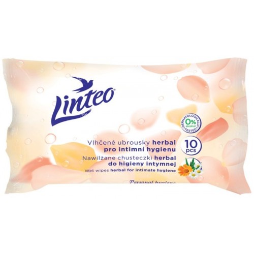 LINTEO SATIN Vlhčené obrúsky intímne 10ks, 1-vrstvové 25776