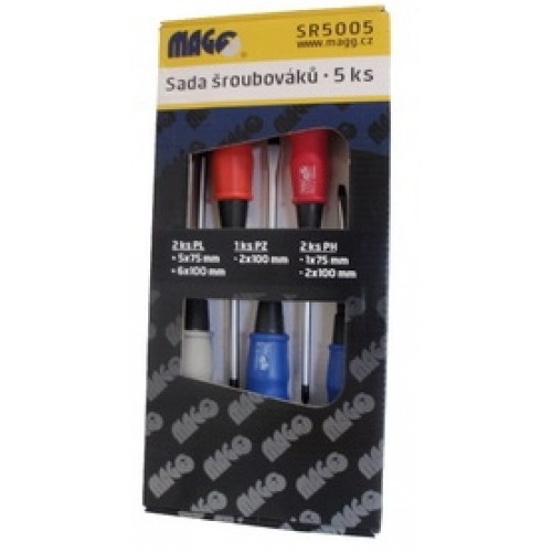 MAGG Sada 5 ks skrutkovačov (2xPL, 2xPH, 1xPZ) SR5005 MAGG Sada 5 ks skrutkovačov (2xPL, 2xPH, 1xPZ) SR5005