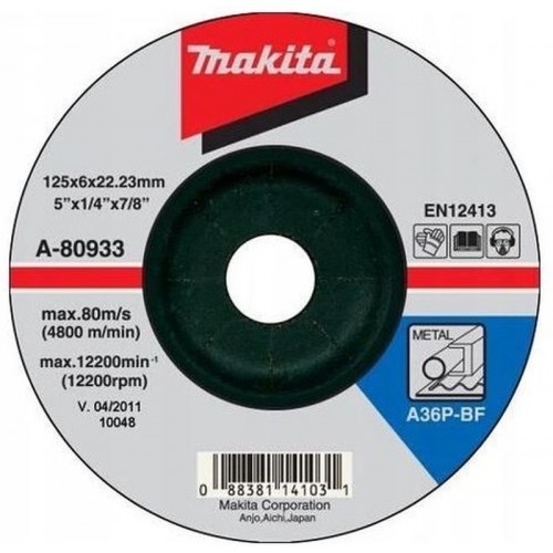 Makita A-80933 brúsny kotúč 125x6x22mm oceľ