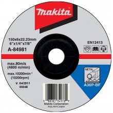 Makita A-84981 brúsny kotúč 150x6x22mm oceľ