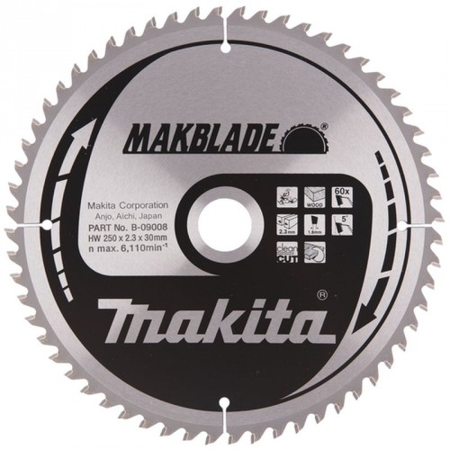 Makita B-09008 pílový kotúč 250x30mm 60Z Makita B-09008 pílový kotúč 250x30mm 60Z