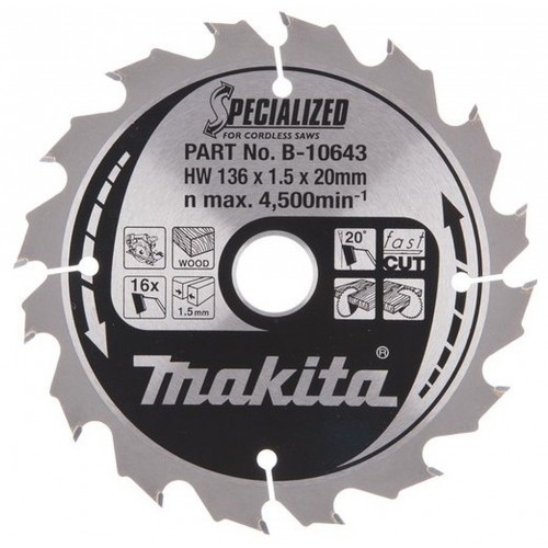 Makita B-10643 Pílový kotúč 136x20mm 16Z