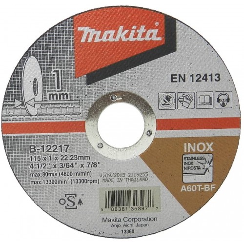 Makita B-12217 rezný kotúč 115x1x22mm nerez