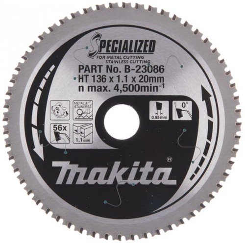 Makita B-23086 pílový kotúč 136x20mm 56Z Makita B-23086 pílový kotúč 136x20mm 56Z