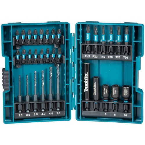 Makita B-66896 set bitov a vrtákov 33 ks ImpactBLACK