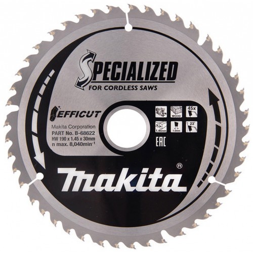 Makita B-68622 TCT pílový kotúč Efficut 190mmx30mm 45T