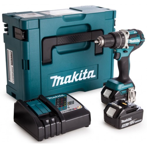 Makita DHP484RTJ Aku bezuhlíkový príklepový skrutkovač Li-ion (18V/2x5,0 Ah) Makpac