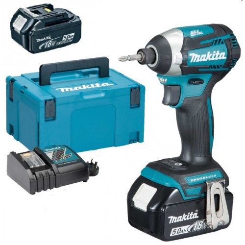 Makita DTD154RTJ Aku rázový uťahovák 1/4" LI-ion (2x18V/5,0Ah) Makpac