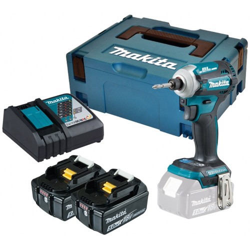 Makita DTD171RTJ Aku rázový skrutkovač 1/4" Li-ion LXT 18V, 2x5,0Ah, Makpac