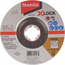 Makita E-00402 X-LOCK Brúsny kotúč na nerez 125x6x22,23mm