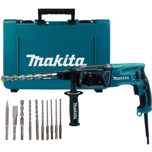 Makita HR2470X16 SDS-Plus Kombinované kladivo s příslušenstvím 2,4J, 780W+D-46361