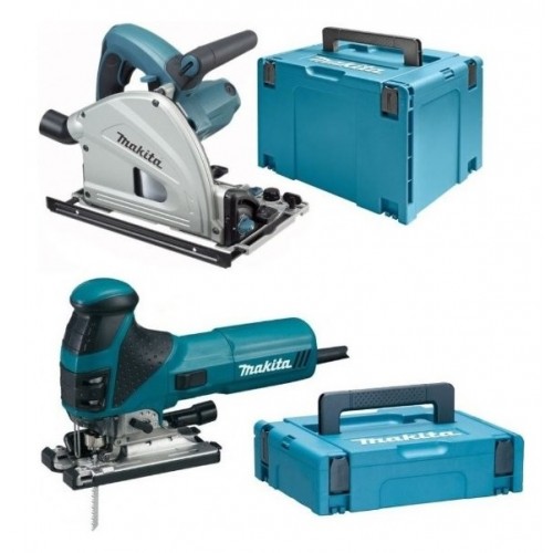 Makita MEU029J Sada ponorná píla SP6000J + Priamočiara píla 4351FCTJ, Systainery