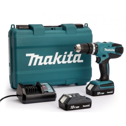 Makita HP457DWE Aku vrtačka s príklepom 2x Li-ion 18V/1,5Ah G