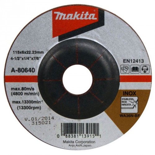 Makita A-80640 brúsny kotúč 115x6x22mm nerez