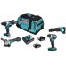 Makita DLX4157TX1 Súprava aku náradia (DDF486, DTD153, DJR187, DGA504, 2xBL1850B) Taška