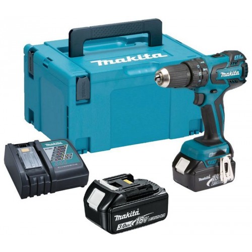 Makita DHP459RFJ Aku bezuhlíkový príklepový skrutkovač Li-ion 2x aku 18V 3,0 Ah, Makpac