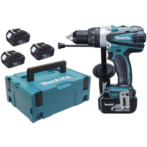 Makita Aku príklepový skrutkovač Li-ion 3x aku 18V 3,0 Ah, systainer DHP458RF3J