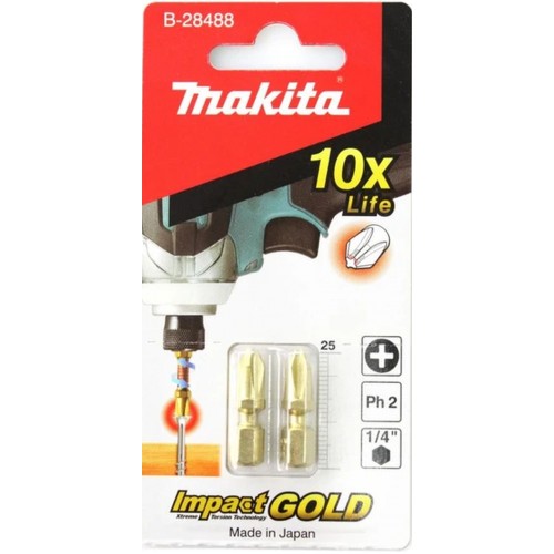 Makita B-28488 Impact Gold torzný bit špeciálný na drevo, PH2, 25mm, 2 ks/bal Makita B-28488 Impact Gold torzný bit špeciálný na drevo, PH2, 25mm, 2 ks/bal