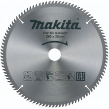 Makita D-65408 Pílový kotúč na drevo 260mm x 30mm, 100 zubov