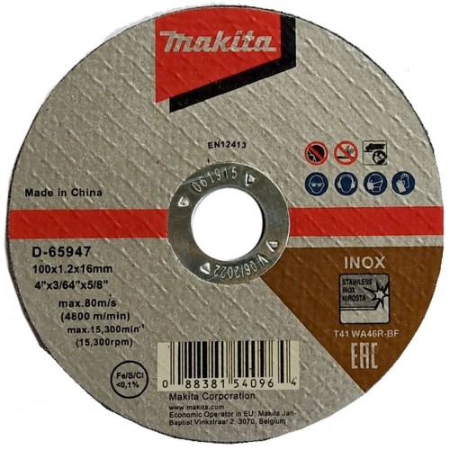 Makita D-65947 Rezný kotúč 100x1.0x16 nerez