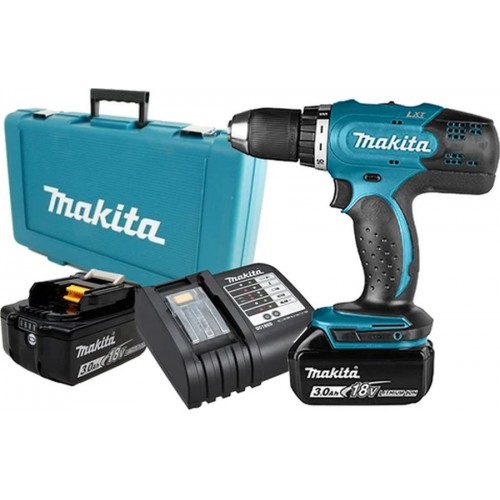 Makita DDF453SFE Aku vŕtací skrutkovač s príslušenstvom LXT (2x 3,0Ah/18V)