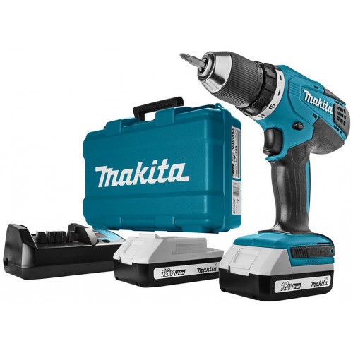 Makita DF457DWE Aku vŕtací skrutkovač Li-ion (2x1,5Ah/18V) G séria, kufor