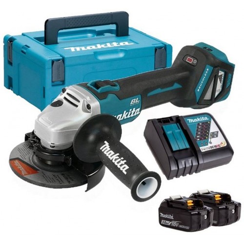 Makita DGA511RFJ Aku uhlová brúska s reguláciou 125mm Li-ion LXT (2 x 3 Ah/18V) Makpac